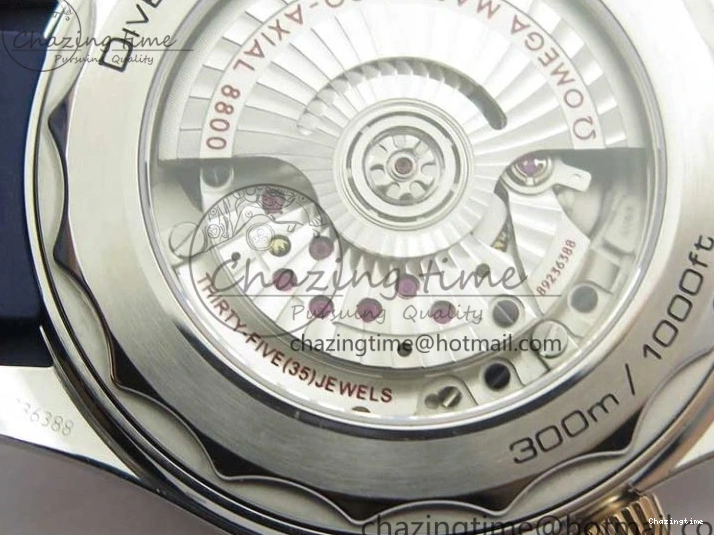 0427 2018 Seamaster Diver 300M SS RG VSF 1:1 Best Edition RG Bezel Blue Dial on Blue Rubber Strap A Contemporary 7927